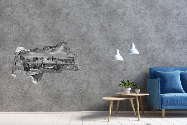 3D sticker gat in stenen muur De oude binnenstad van Krakau