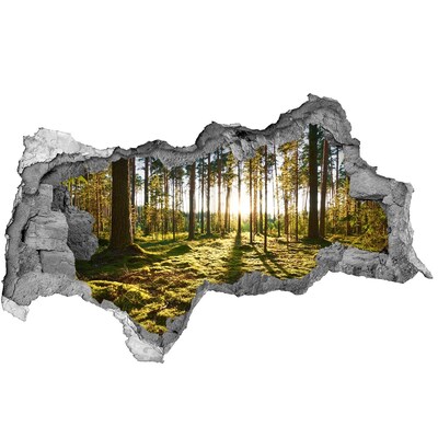 Zelfklevende 3D wandsticker illusie Bergpanorama met een meer
