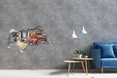 Zelfklevende 3D wandsticker illusie Een open plek in het bos, badend in de zonnestralen.