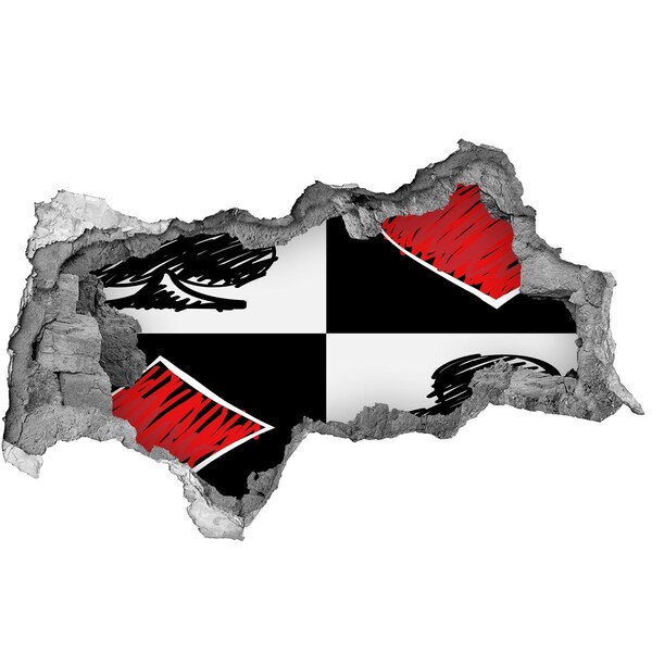 3D muursticker gescheurde muur Manhattan Bridge 's nachts