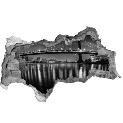 Wandsticker 3D doorkijk Kleurrijke groenten en fruit in een gat in de muur