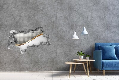 Wandsticker 3D doorkijk Steengat met geometrische vormen