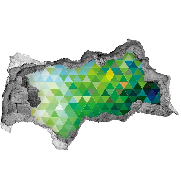 3D muursticker gescheurde muur Vrouw met een blauwe hoed