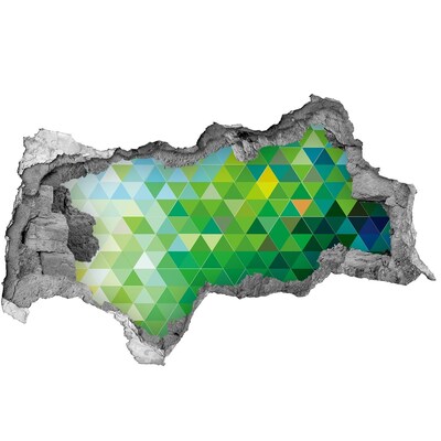 3D muursticker gescheurde muur Vrouw met een blauwe hoed