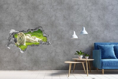 3D muursticker gescheurde muur Uitzicht op de stedelijke jungle