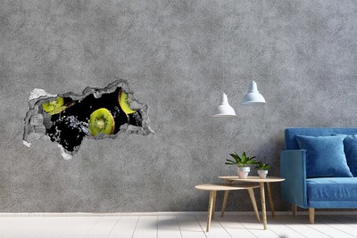 3D muursticker gescheurde muur Een charmante straat met bloemen