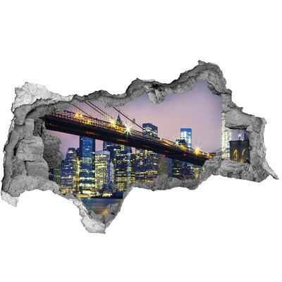 3D muursticker gescheurde muur De Eiffeltoren in de ondergaande zon.