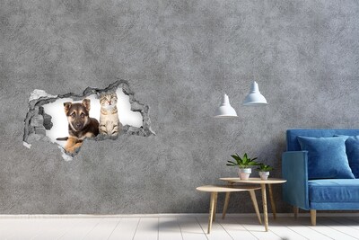 Zelfklevende 3D wandsticker illusie Brug in de jungle