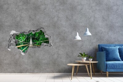 3D muursticker gescheurde muur Druppels op delicate haartjes