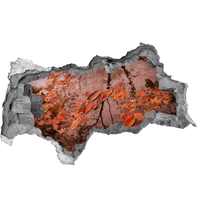 3D sticker gat in stenen muur Verjaardagshond met taart