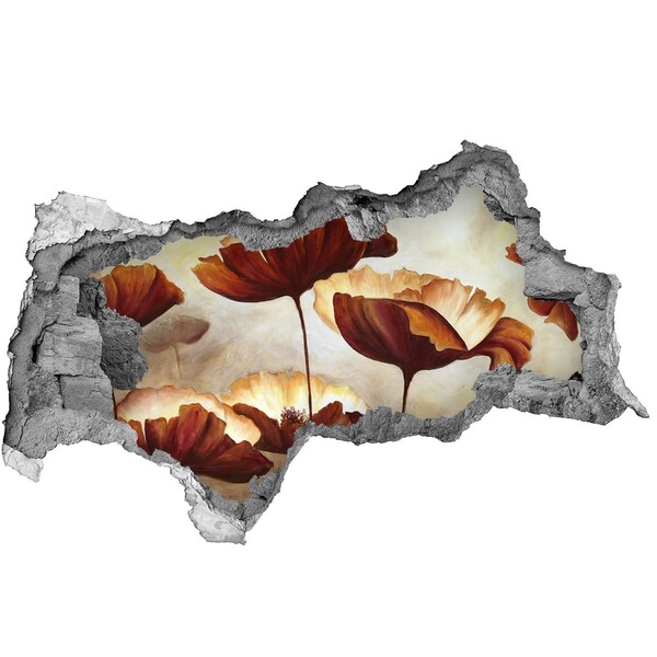 3D sticker gat in stenen muur Een vrouw met een mysterieuze glimlach