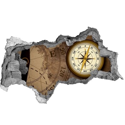 3D sticker gat in stenen muur Een rode fiets in een charmante straat.