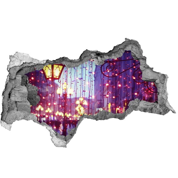 3D sticker gat in stenen muur Waterreflectie