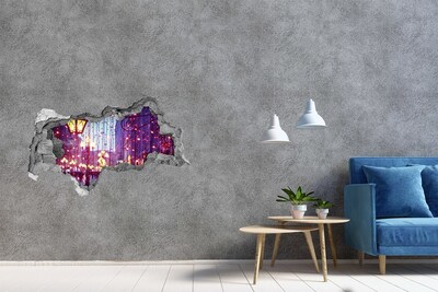 3D sticker gat in stenen muur Waterreflectie