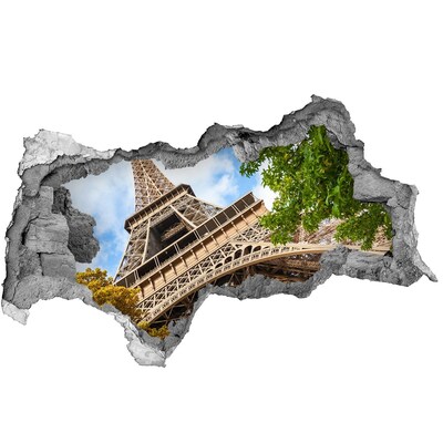 3D muursticker gescheurde muur Uitzicht op de stad vanaf de pier