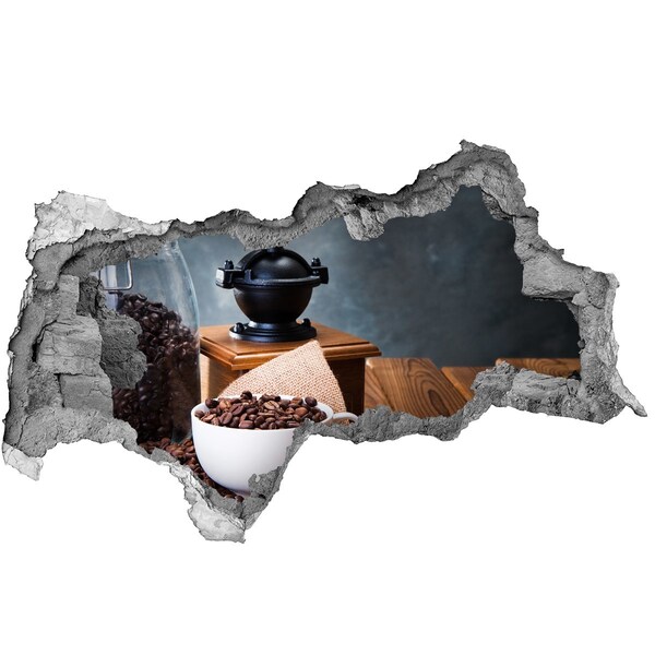 3D sticker gat in stenen muur Vintage koffiehoek