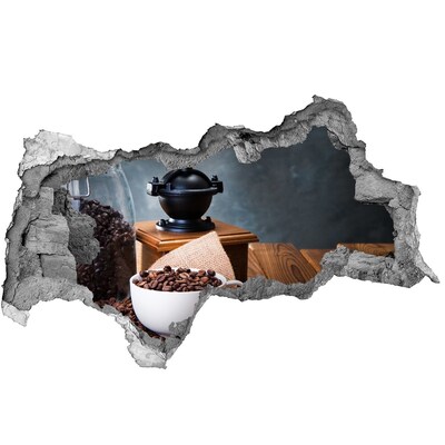 3D sticker gat in stenen muur Vintage koffiehoek