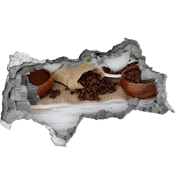 3D muursticker gescheurde muur Uitzicht op de skyline van New York