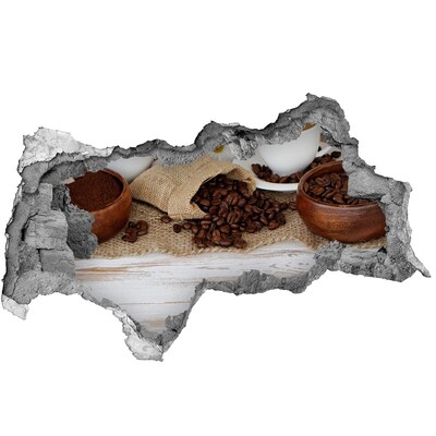 3D muursticker gescheurde muur Uitzicht op de skyline van New York