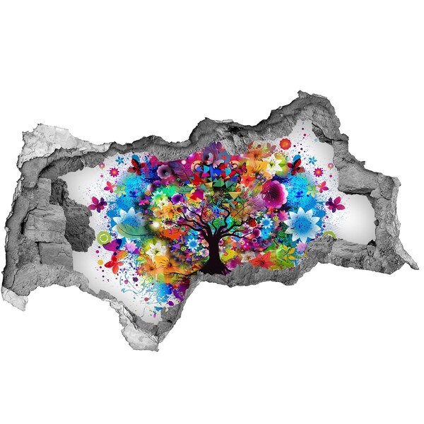 3D muursticker gescheurde muur De skyline van New York 's nachts