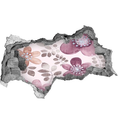 3D sticker gat in stenen muur Winters berglandschap