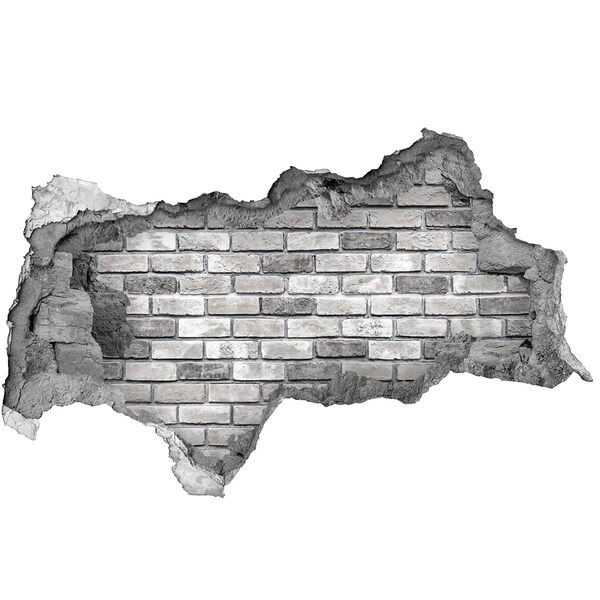 3D sticker gat in stenen muur Bloemenpatroon op de muur