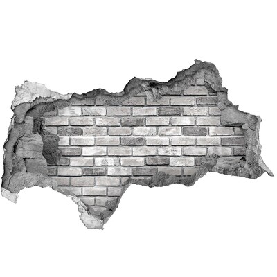 3D sticker gat in stenen muur Bloemenpatroon op de muur