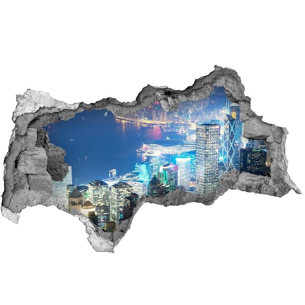 3D muursticker gescheurde muur Blauwe lucht met wolken