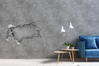 3D sticker gat in stenen muur Een verfrissende cocktail in een zomerse setting.