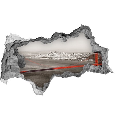 Wandsticker 3D doorkijk Zonsondergang boven de zee