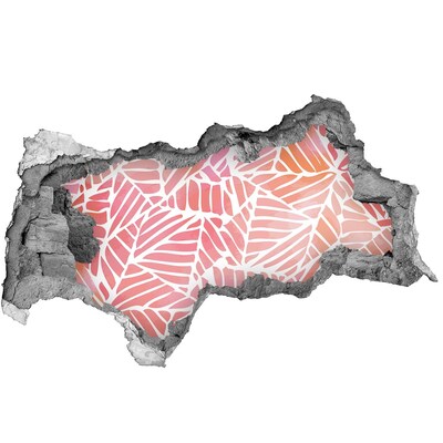 3D muursticker gescheurde muur Uitzicht op de stad 's nachts vanaf een hoger gelegen punt.