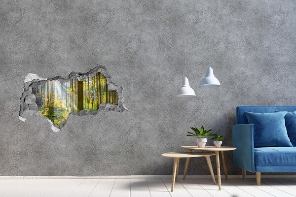 3D muursticker gescheurde muur Hole in the Wall Bloemenmuurschildering