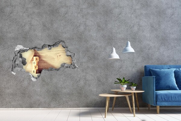 3D sticker gat in stenen muur Culinaire chaos