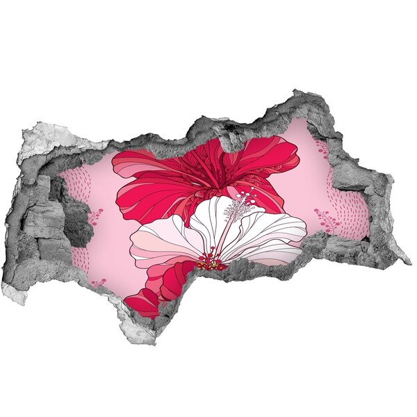 Zelfklevende 3D wandsticker illusie Yoga op het strand bij zonsondergang