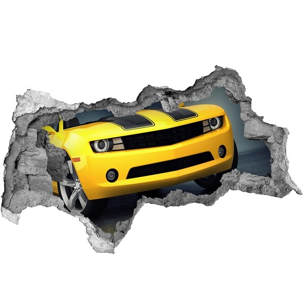 3D sticker gat in stenen muur Kristalhelder water in een gat in de muur