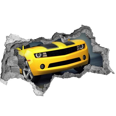 3D sticker gat in stenen muur Kristalhelder water in een gat in de muur