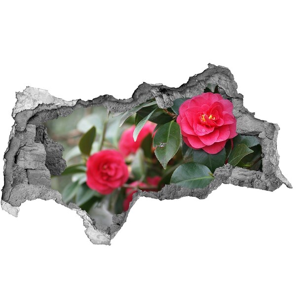 3D sticker gat in stenen muur Herfstlandschap in het park