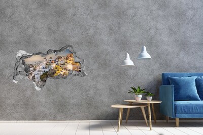 3D muursticker gescheurde muur Bloementuintje in de muur