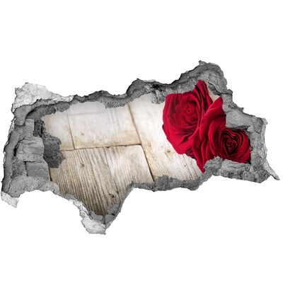 3D sticker gat in stenen muur Een groen paradijs aan de vijver.