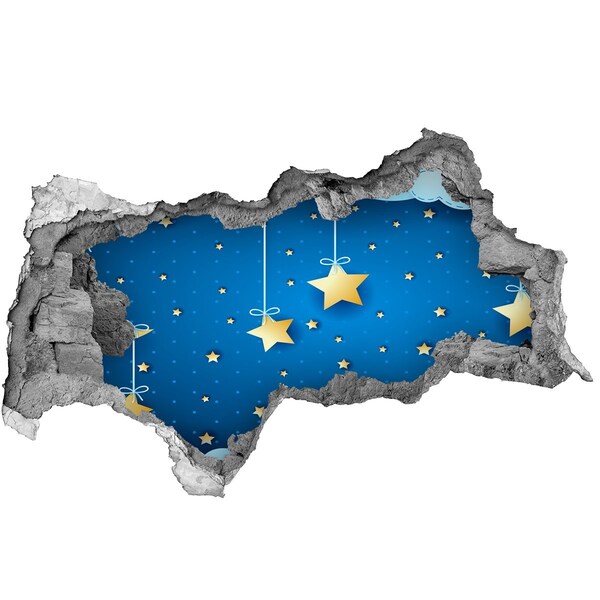 3D muursticker gescheurde muur Een groene oase in beton.