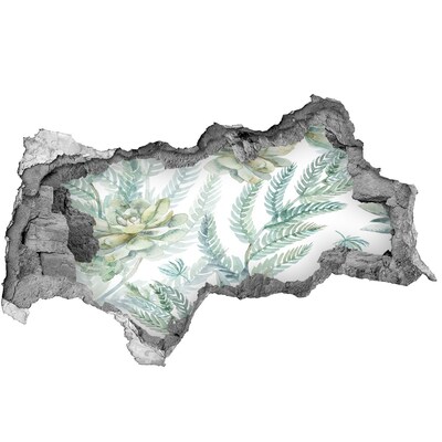 Wandsticker 3D doorkijk Een bloemenparadijs in paarse tinten.