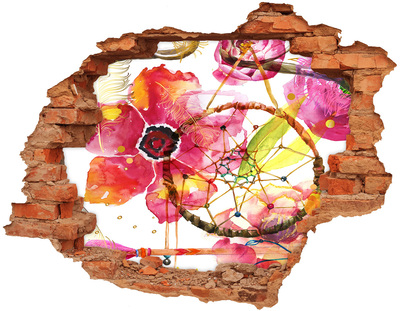 Vinyl muursticker 3D breekeffect Hole in the Wall Flower Dream