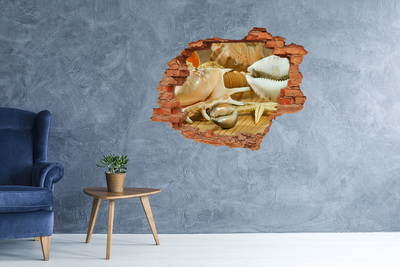 Grote 3D muursticker gat in de muur Zeeschatten