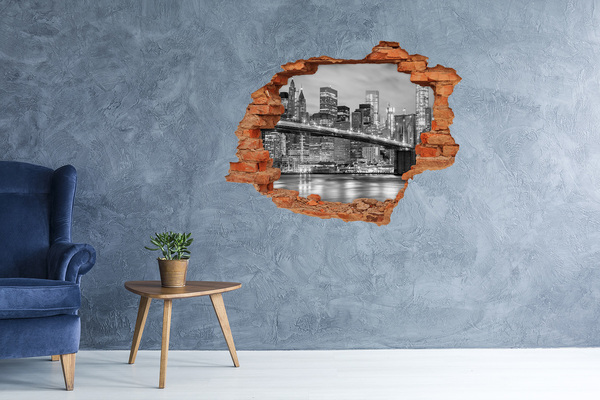 Vinyl muursticker 3D breekeffect De Brooklyn Bridge in New York