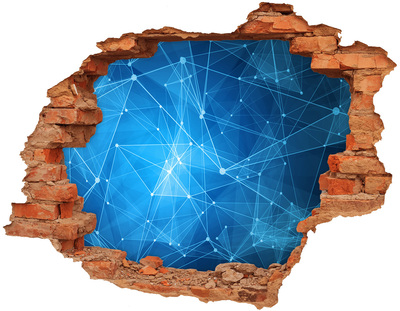 Grote 3D muursticker gat in de muur Digitale ruimte achter de muur