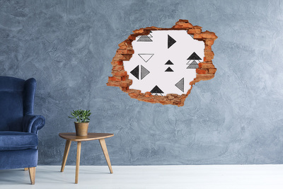 Grote 3D muursticker gat in de muur Geometrische patronen op de muur
