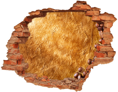 Vinyl muursticker 3D breekeffect Gouden gat in de muur