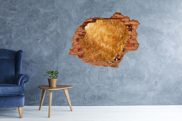 Vinyl muursticker 3D breekeffect Gouden gat in de muur