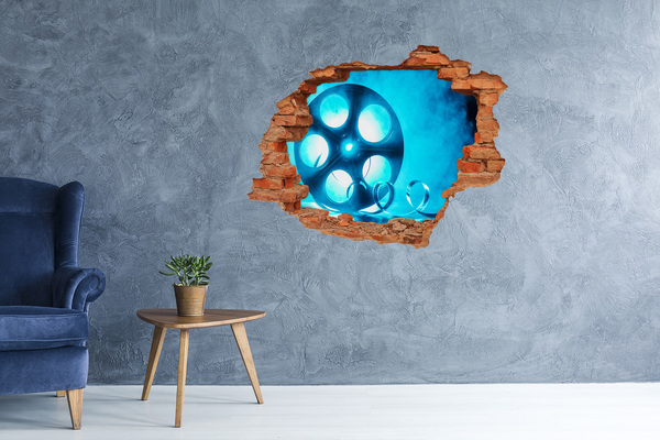 Grote 3D muursticker gat in de muur Film in actie