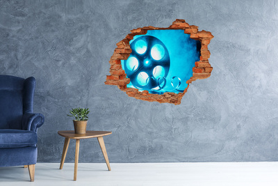 Grote 3D muursticker gat in de muur Film in actie